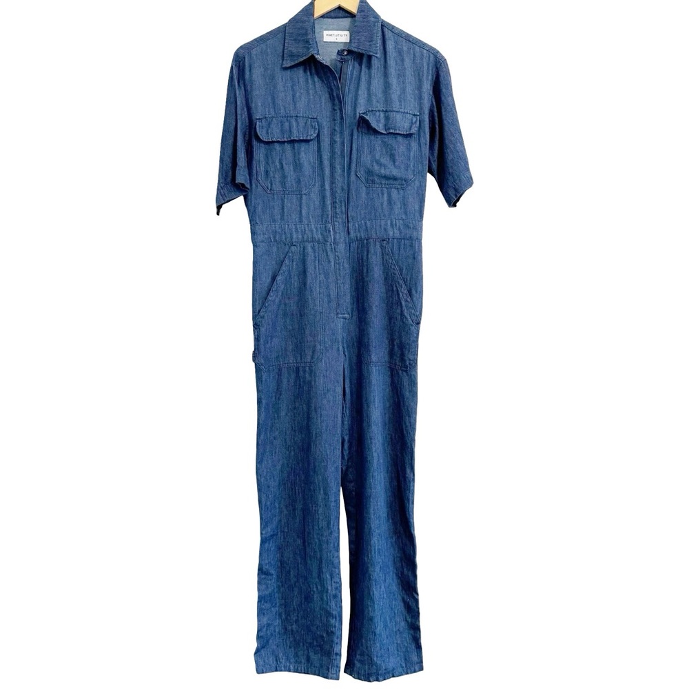 Rivet Utility Dynamo Hemp Jumpsuit Blue Small